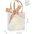 thumbnail image 2 of FFIY Small Gift Bags Bulk, 4 Pcs 5.3x2.7x5.9" Frosted Plastic Clear Gift Bags with Handles Small Reusable Gift Bags for Wedding, Birthday, Valentines, with Champagne Color Paper Filler and Ribbon, 2 of 6