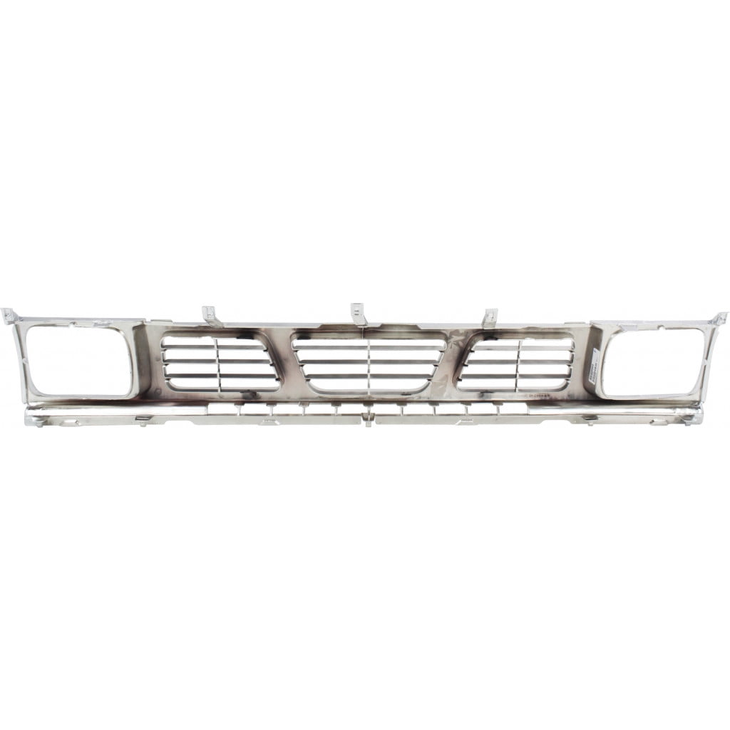 For Nissan Pick Up Grille Assembly 1995 1996 1997 | Chrome Shell / Gray Insert | Plastic | NI1200116 | 6231055G10