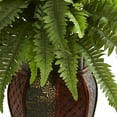 thumbnail image 3 of Nearly Natural Plastic 20" Boston Fern Artificial Plant in Decorative Planter, Green, 3 of 3