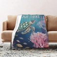 thumbnail image 2 of Custom Sea Turtle Blanket for Women Kids, Personalized Sea Animal Blanket for Sea Turtle Gifts, Lightweight Flannel Customized Blanket for Couch Bed 50x60 Inches, 2 of 6