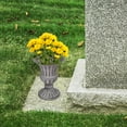 thumbnail image 1 of HEANUJJ Jarrón De Cementerio De Hierro Marrón Oscuro Para Flores Memorial Con Base Estable Y Resistente, 1 of 6