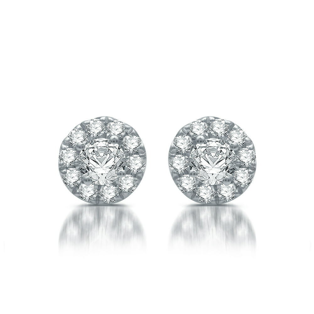 North by Jewel - 3/4 CTTW Lab Grown Diamond Stud Earrings in 10K White ...