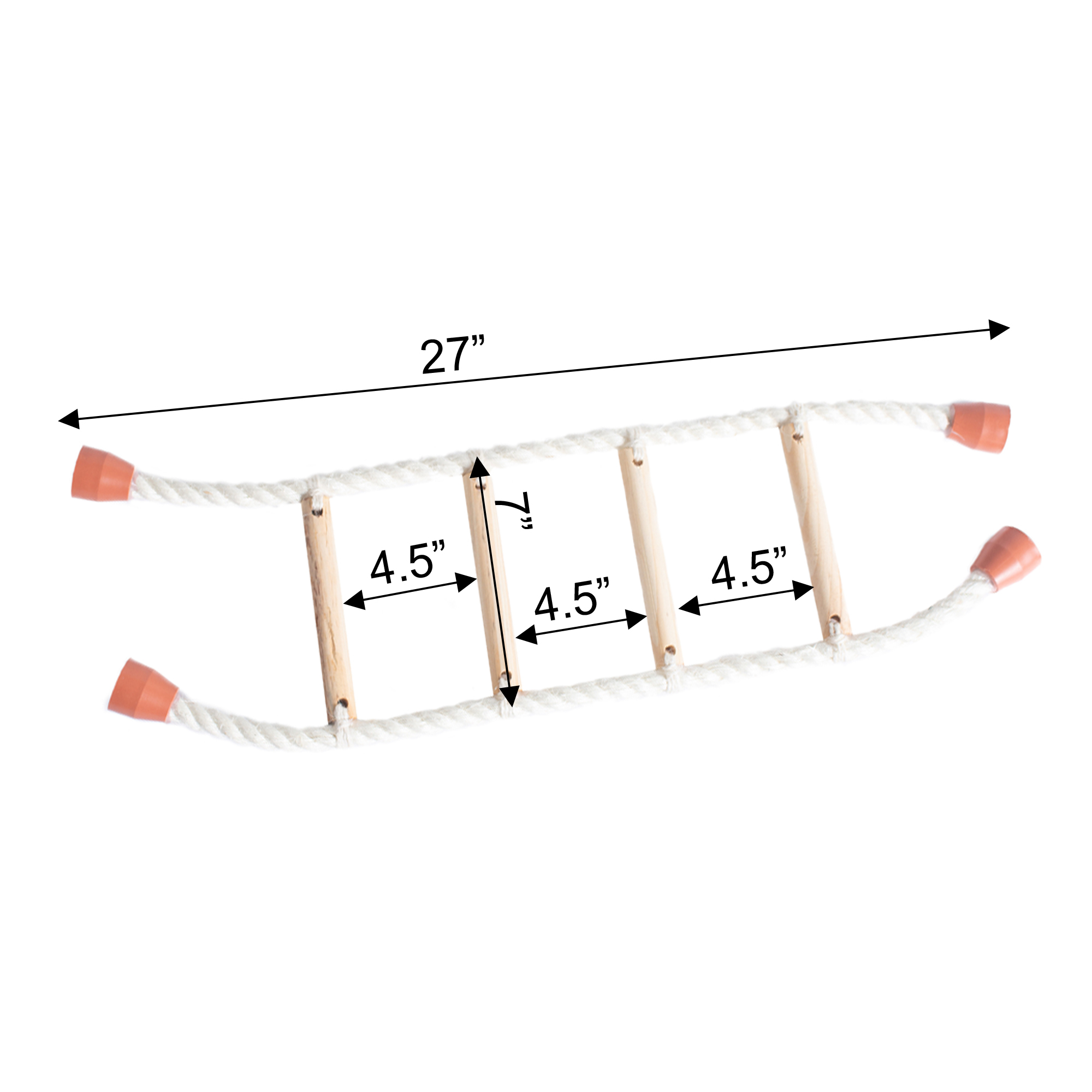 Armarkat W1907E Wall-Mounted Cat Climbing Ladder Solid Wood Sisal Rope 28"