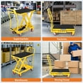 thumbnail image 3 of Pinypikaka 1100 LBS Hydraulic Lift Table Cart, 32" Max Lifting Height, Heavy Duty Single Scissor Lift Table with Non Slip Pad & Wheels, Industrial Hydraulic Platform Cart for Warehouse, 3 of 8