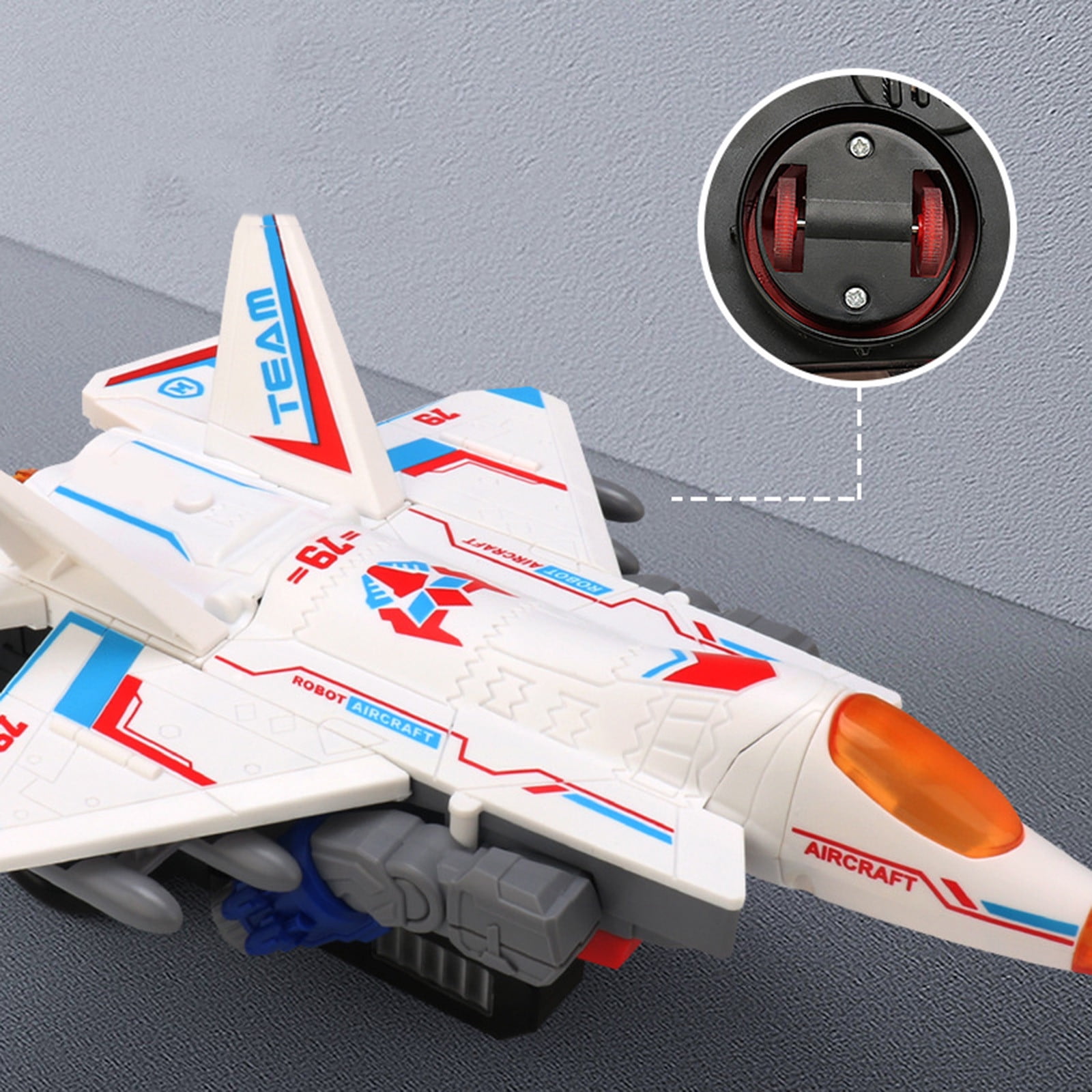Apmemiss Clearance Transforming Robot Toys - Airplane Toys for 1-3, 2 in 1 Automatic Deformation Car with LED Light and Music, Birthday Gifts Electric Plane Toys for 3 4 5 Year Old