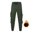 thumbnail image 3 of Zylarhe Casual Pants for Men Mens Fashion Joggers Sports Pants Casual Lined Cargo Pants Gym Casual Harem Pants Trousers Mens Winter Warm Long Pants Pleated Mens Pants, 3 of 9