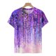 thumbnail image 4 of Gibobby Camisas De Vestir Loose Tunic Round impreso Floral Tee Short Neck Side T Womens Blose Summer Split Casual Sleeve Tops Shirt Women's T Shirts（Morado， L), 4 of 5