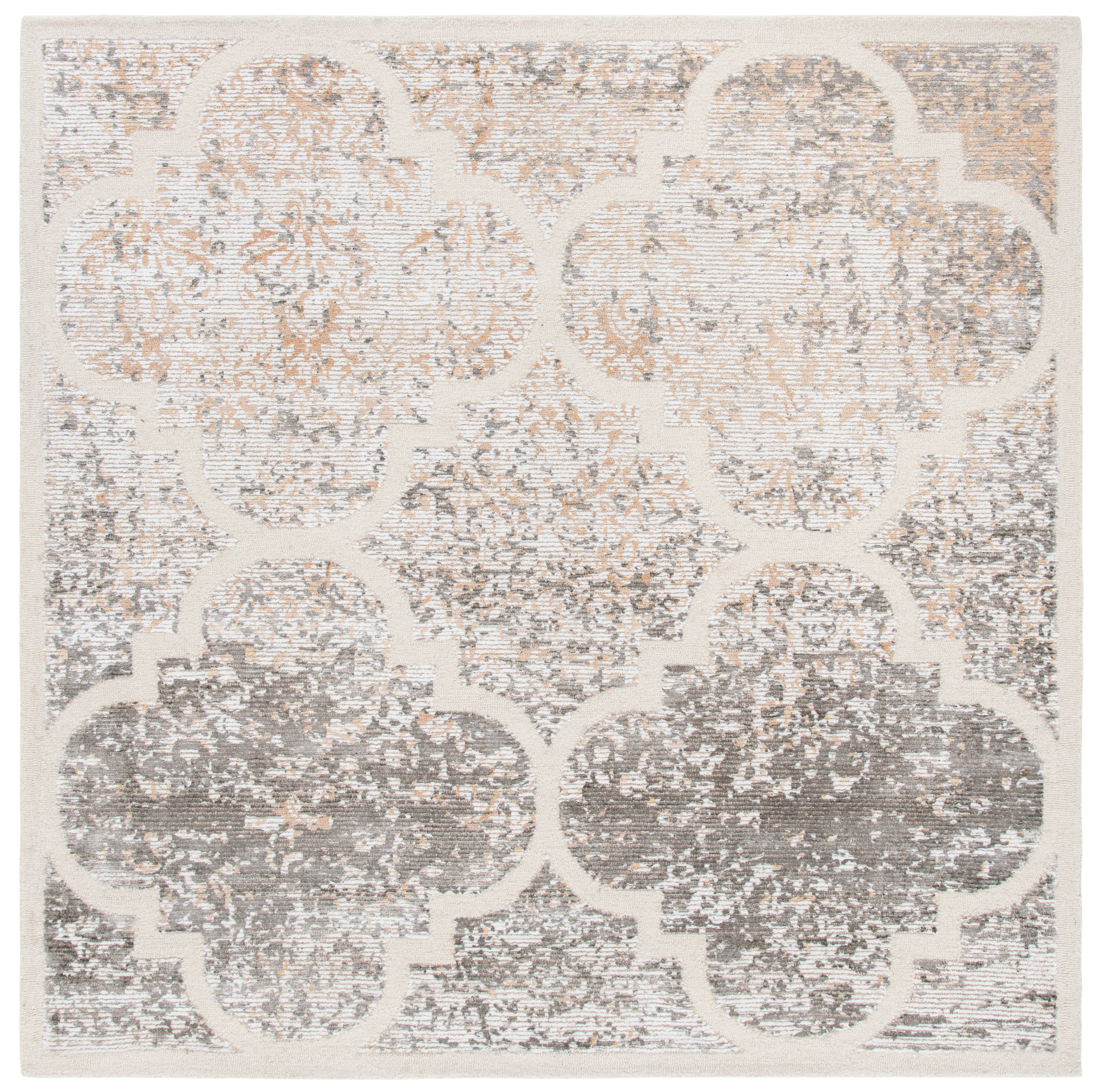 SAFAVIEH Artistry Carlie Ogee Area Rug, Ivory/Gold, 7' x 7' Square