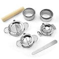 thumbnail image 1 of Juego de 11 raviolis y bolas de masa, cortador de piel de bola de masa, moldes de acero inoxidable, utensilios, cortadores de ravioles con mango de madera, accesorios de cocina, 1 of 5