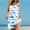 Blue, variant on Women's Casual Dress Summer Women Sleeveless Cartoon Pattern Tennis Tank Vest Dress Boho Casual Beach Straps Swing White S