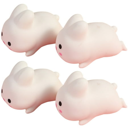 

4 Pcs Rabbit Pressure Reduction Toy Bunny Toys Flour Gift White Child