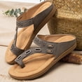 thumbnail image 2 of Gpoecd Womens Flip Flops 2026 Summer Soft Footbed Orthopedic Summer Sandals Flat Comfy Stylish Design Slippers Women Grey,6, 2 of 4