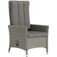 thumbnail image 1 of Outsunny Fauteuil Inclinable d'Extérieur en Osier avec Dossier Réglable, Gris, 1 of 10