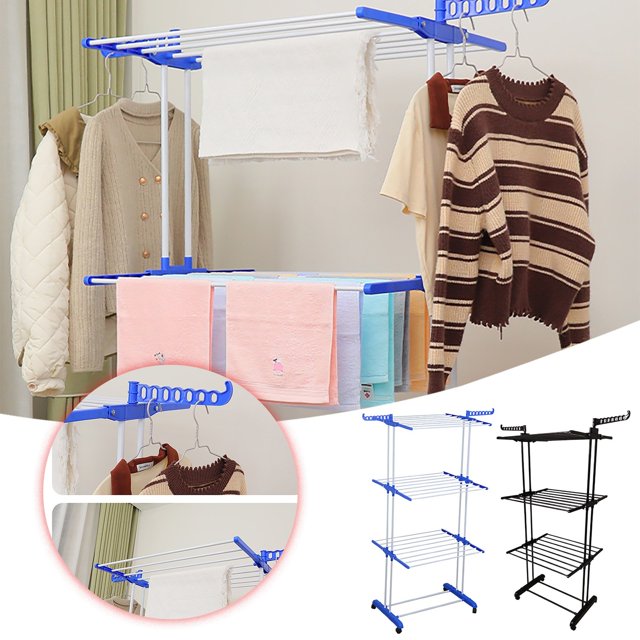 WIFKLSIIPG Transform Your Space with Our Foldable Floor Mobile Clothes Rack Stylish Functional and for Small Apartments