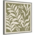 thumbnail image 4 of Kate and Laurel Sylvie Modern Minimalist Botanical Green and Neutral Linen Framed Canvas Wall Art by The Creative Bunch Studio 30 x 30 Grey, Modern, Abstract, Nature Art for Wall Decor, Living Room, 4 of 8