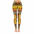 thumbnail image 1 of SUNENAT African Artwork Woman with Jar Orange Stretchy Capri Leggings Skinny Yoga Pants L, 1 of 4