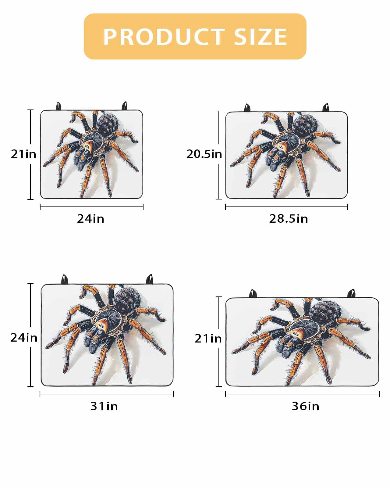 nqOlkjepod Large Induction Cooktop Protector Mat 36"x21", Modern Animals Print Stove Top Covers for Electric Stove, Watercolor Chic Spiders Decorative Stove Burner Cover Mats, Glass Top Stove Cover
