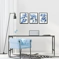thumbnail image 3 of Hieng Blue Flower Wall Art Navy Blue Hydrangea Pictures Modern Floral Butterflies Paintings for Bathroom Decor with Black (only canvas), 3 of 6