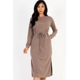 thumbnail image 4 of French Terry Midi Dress with Long Sleeves and Tie Front, 4 of 11