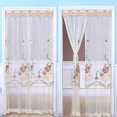 thumbnail image 3 of Cortinas de puerta bordadas con encaje de malla, sin perforaciones, de doble capa, transparentes, con borde ondulado, decorativas, de media cortina, 3 of 5