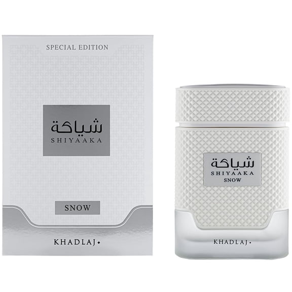 Khadlaj Shiyaaka Snow – Citrusy, Woody, Spicy, Aromatic – Eau de Parfum Spray Long-Lasting Fragrance for Men, 3.4 Ounce / 100 ml