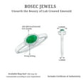 thumbnail image 6 of Rosec Jewels Natural Emerald Oval Engagement Ring - Vintage Style Half Carat Emerald Ring - AAA Quality - With Jewelry Box, 925 Sterling Silver, US 6.00, 6 of 9