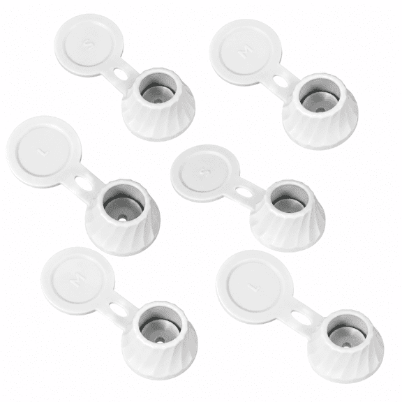 TPE Bottle Emptying Flip Cap Set, 6 Count White Leak Proof Inverted Tool