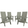 thumbnail image 2 of Merrick Lane Set of 4 Modern All-Weather Poly Resin Wood Adirondack Chairs in Gray, 2 of 14