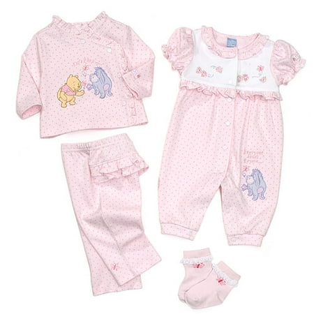 Disney's Pooh Pant Set & Coverall With Socks