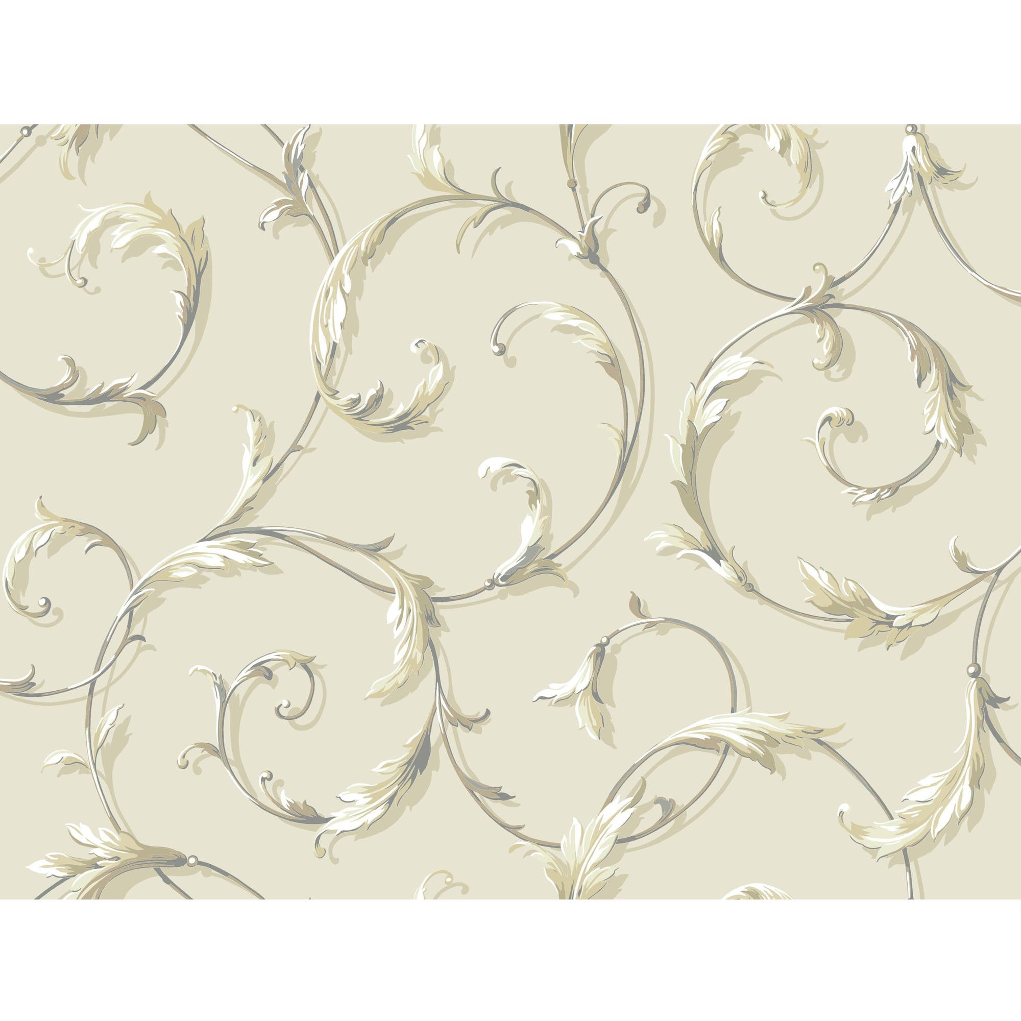 York Wallcoverings Acanthus Scroll Beige Removable Wallpaper - Walmart