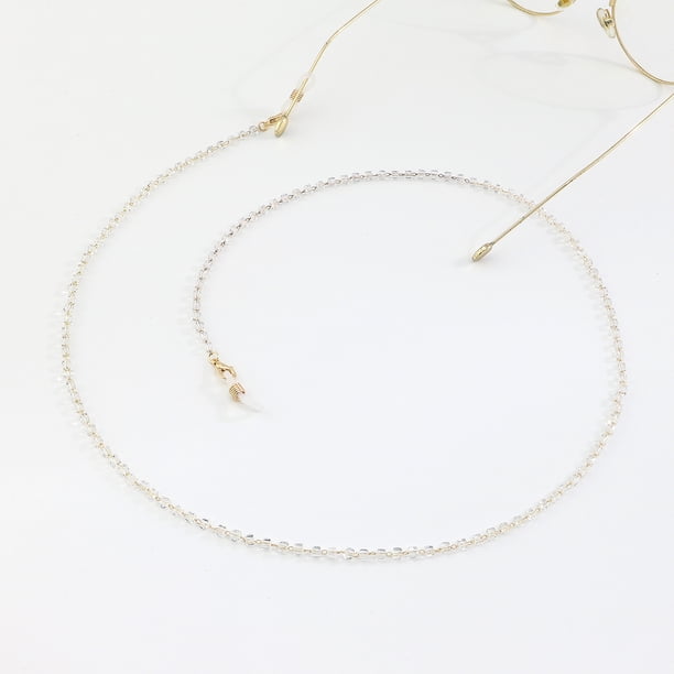 Cadena de cuentas de vidrio, collar con máscara para gafas, correa para gafas de sol para mujer