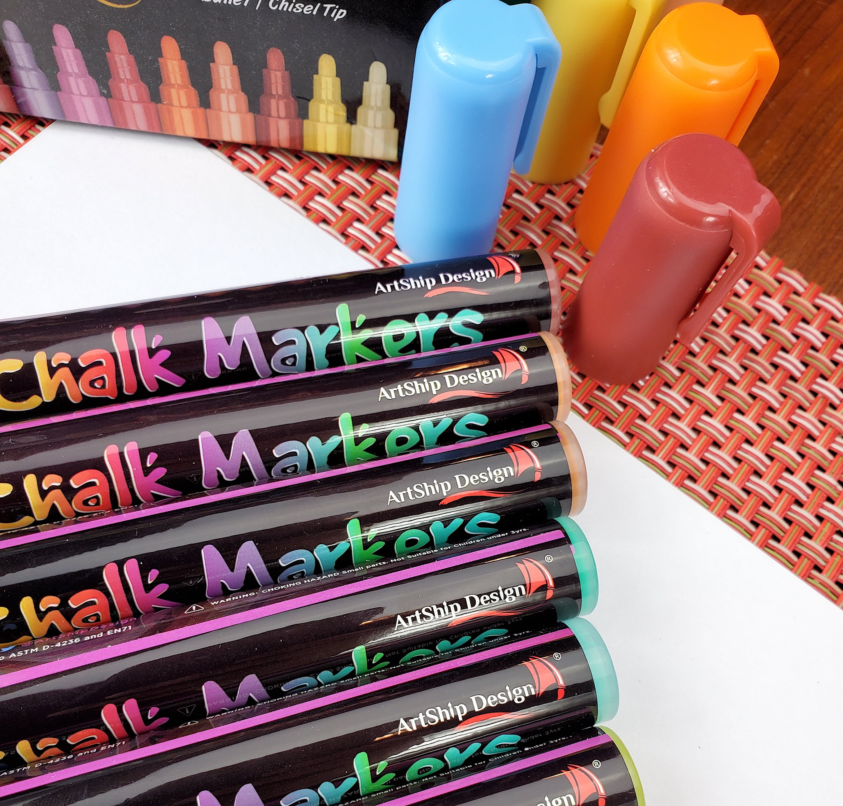 NeoChalk Liquid Chalk Marker Chisel Tip - Neon Pink - Set of 3 Markers