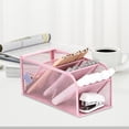 thumbnail image 5 of Lksixu Metal Mesh Desk Organizer, 5-Layer Pencil Container Stationery Holder, Small Desktop Pen Storage Rack, Multi-Purpose Makeup Brushes Storage Box for Home Office, 5 of 7