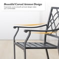 thumbnail image 6 of Ulax Furniture Patio Stacking Metal Dining Arm Chairs with Steel Slat Seat, Set of 4, 6 of 9