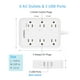 thumbnail image 2 of Regleta de alimentación inteligente TESSAN WiFi con 3 enchufes inteligentes y 3 puertos USB, 2 of 7