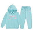 thumbnail image 4 of Landzoo Children's Hoodie Set With Bow Print Warm Casual Children Clothing Sets, 4 of 4
