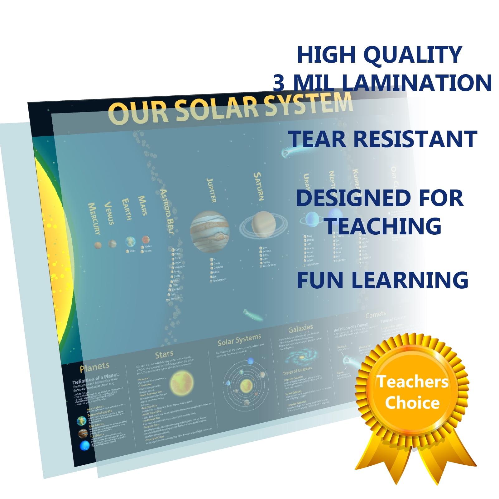 Solar System Educational Teaching Poster Chart Laminated Buy Traceease