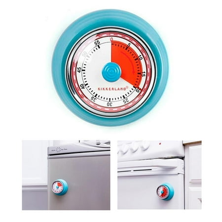 

Magnetic Kitchen Timer Rotary Cook 55 Min Cooking Alarm Count Blue Kikkerland