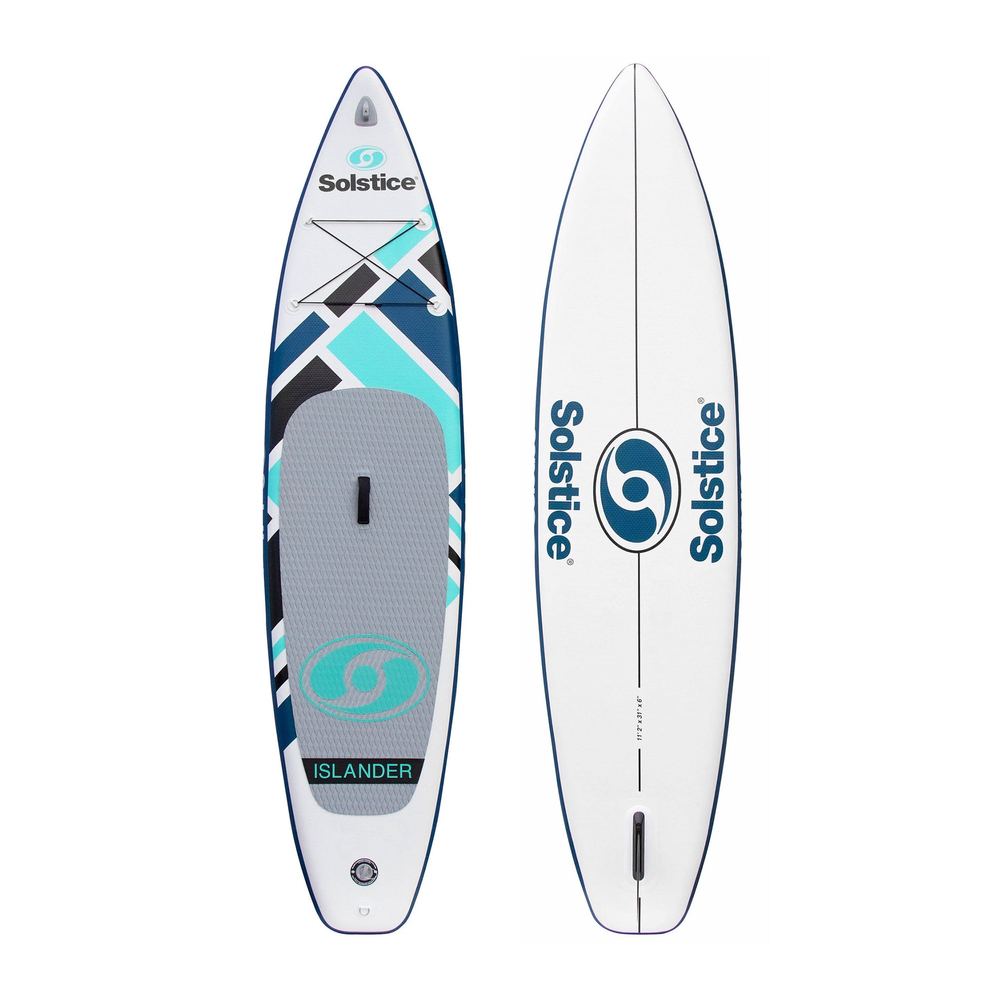 Open Box Solstice Watersports Islander 11 ft Inflatable Paddle Board Kit, Teal