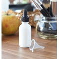 thumbnail image 2 of 1 oz / 30 ml Opal Glass Boston Round Empty Bottle with Black Top Graduated Measurement Glass Dropper, 2 of 4