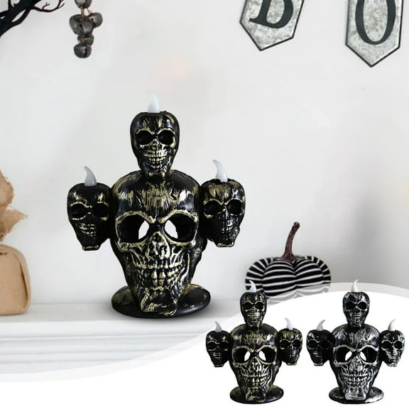 Halloween Decorations Indoor LED Candles Lights Flameless Candles Battery Operated Skull Halloween Candles Lamp Halloween Skull Ghost Mask Lantern for Indoor Outdoor Home Decorations