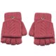 thumbnail image 2 of Greeniant 1 par de guantes de invierno para mantener el calor con solapa, guantes de punto para senderismo al aire libre, mitones sin dedos 2 en 1, rosa Deportes de nieve Melon rojo Greeniant OD000499-04, 2 of 6
