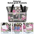 thumbnail image 2 of Tote Bag for Women - Pioneer Flower Shoulder Bag - Large Utility Work Duffle Bag with Zipper Handbag for Travel, Work, Sprots, 2 of 5