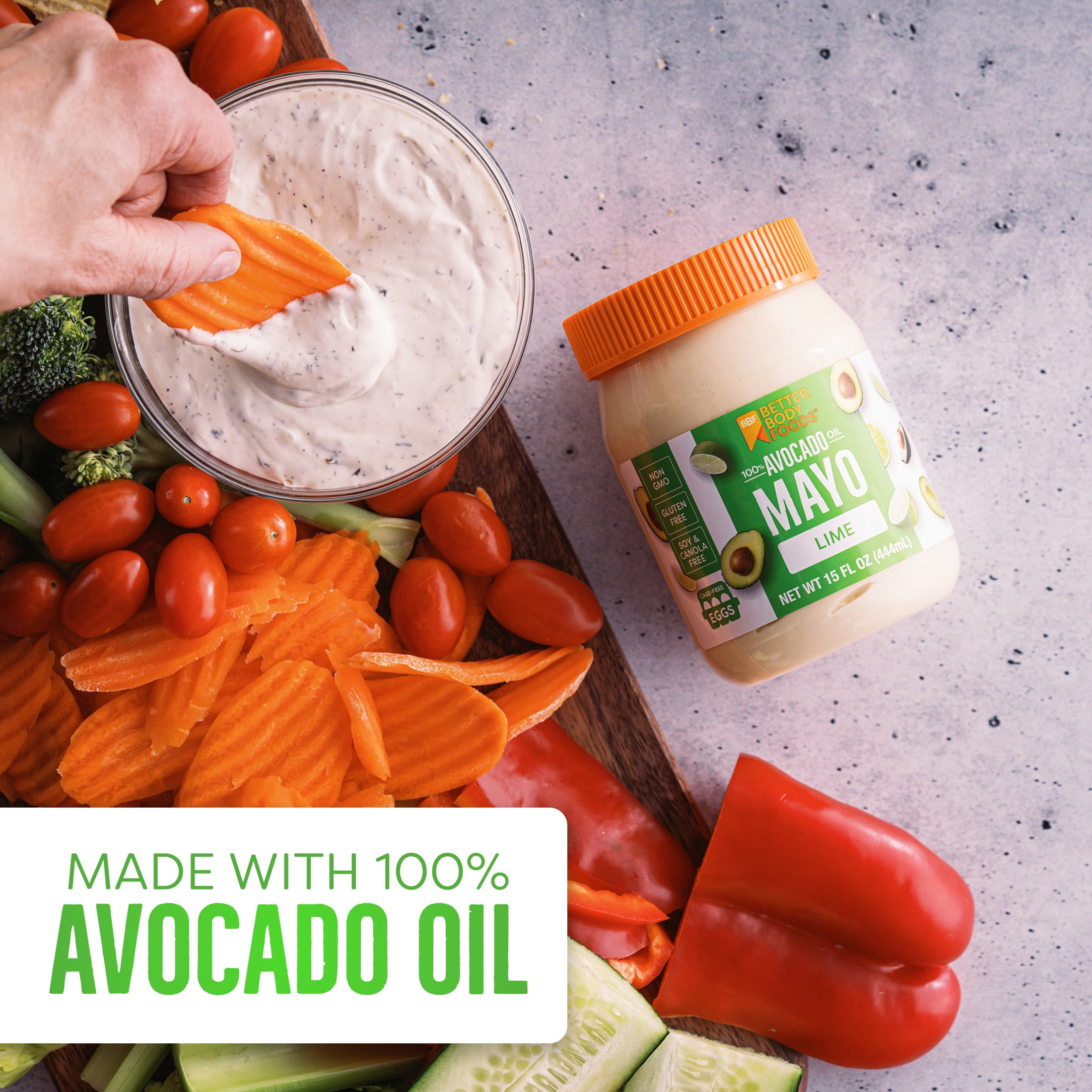 Betterbody Foods Avocado Oil Mayonnaise, Lime, 15 fl oz