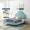 thumbnail image 4 of Tufted Platform Bed Frame, Queen Size, Velvet, Blue, Modern Contemporary Urban Design, Bedroom Master Guest Suite, 4 of 10