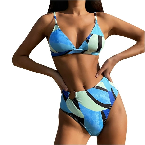 Swimsuit for Women Fashionista Lady Padded Solid Bikini Sets Two Piece  Beachwear Bathing Suits 
