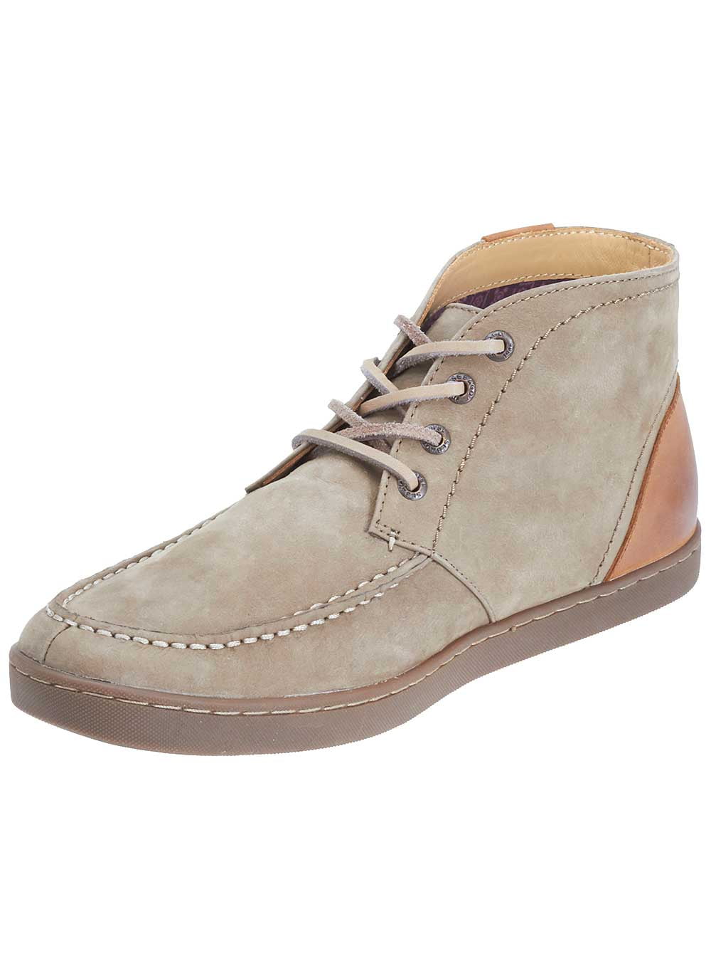 Sebago Mens Ryde Chukka Boots in Dark Taupe Nubuck/Tan Leather