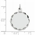 thumbnail image 3 of 925 Sterling Silver Polished Engraveable Disc Charm 24x19mm Wide Pendant Necklace for Women, 3 of 3