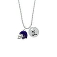 thumbnail image 2 of Delight Jewelry Silvertone Small Purple Football Helmet Silvertone Script Initial Disc - Z - Charm Necklace, 20"+3", 2 of 4