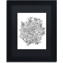Trademark Fine Art "Sample" Canvas Art by KCDoodleArt Black Matte, Black Frame